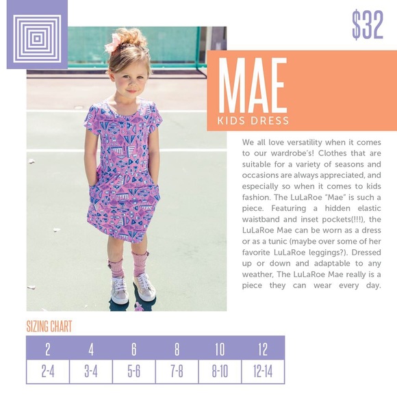 New With Tags! LuLaRoe Kid’s Mae Pocket Dress!! - Picture 6 of 6